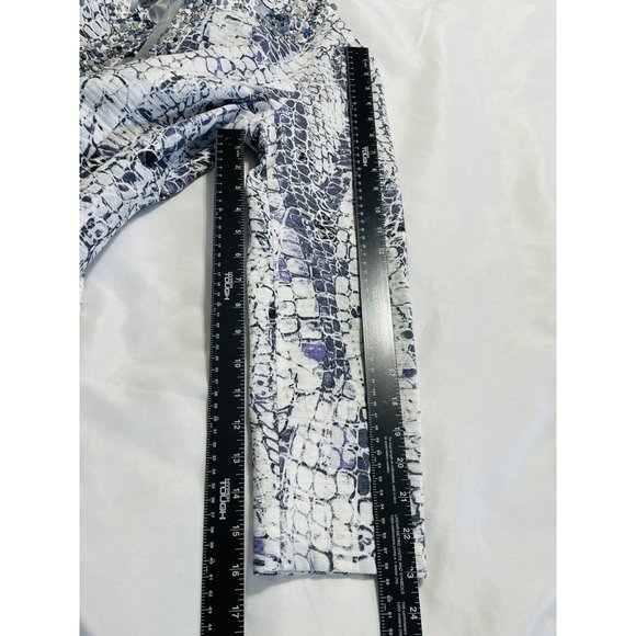 Chico’s Purple Size 1 Embellished Silver Sequins Blue Stones Open  Blazer Jacket - Picture 11 of 11